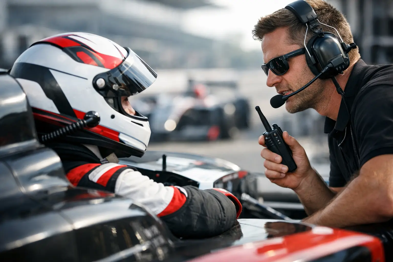 Système de communication pilote-équipe de course